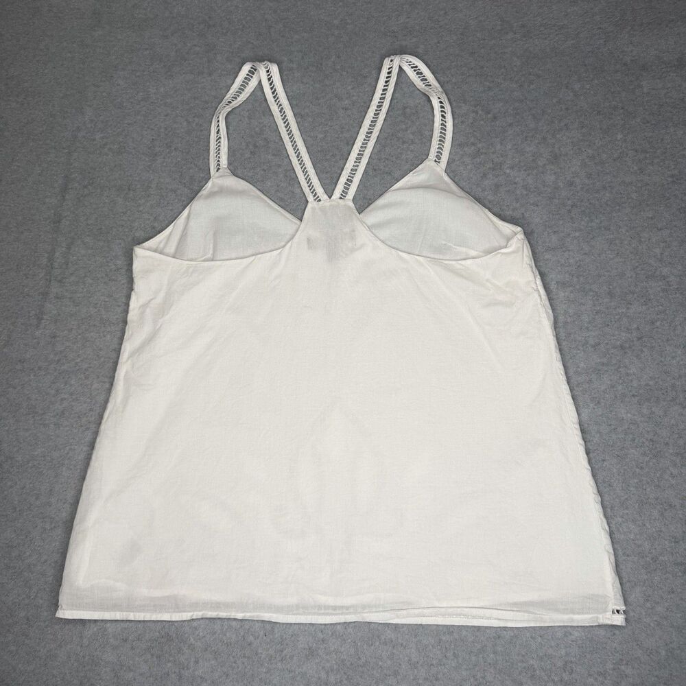 Banana Republic White Cut Out Embroidered Cami Size Small 100% Cotton Preppy - Picture 8 of 13